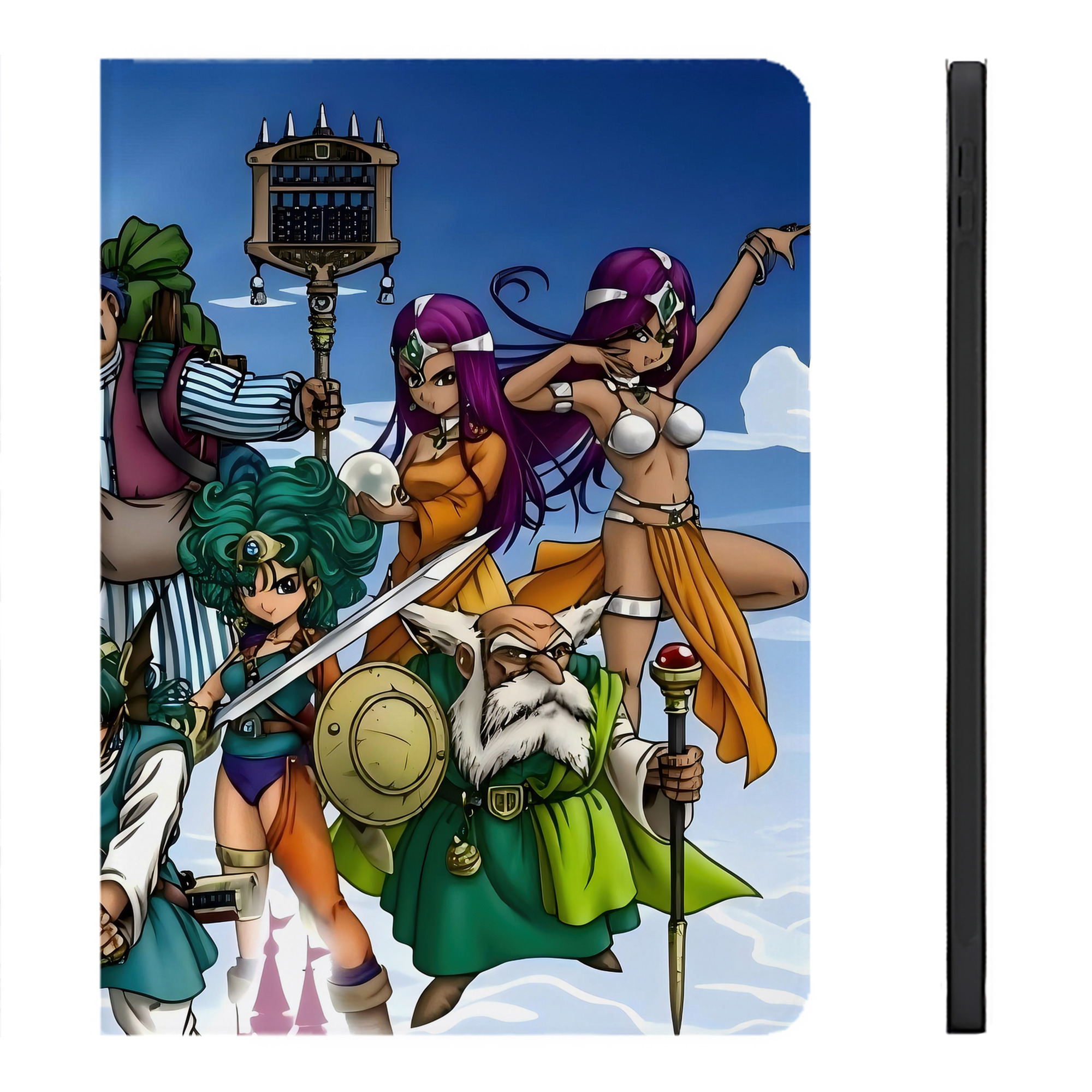 （画像用） ドラゴンクエスト Doragon Kuesuto Dragon Quest IPadケース ペンホルダー付き ブックスタイルデザイン